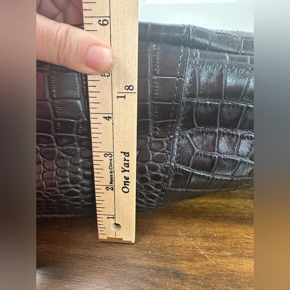 NWT Patricia Nash 10th Anniversary Blck Croc Soft Leather Drawstring Witney Tote - Picture 7 of 11